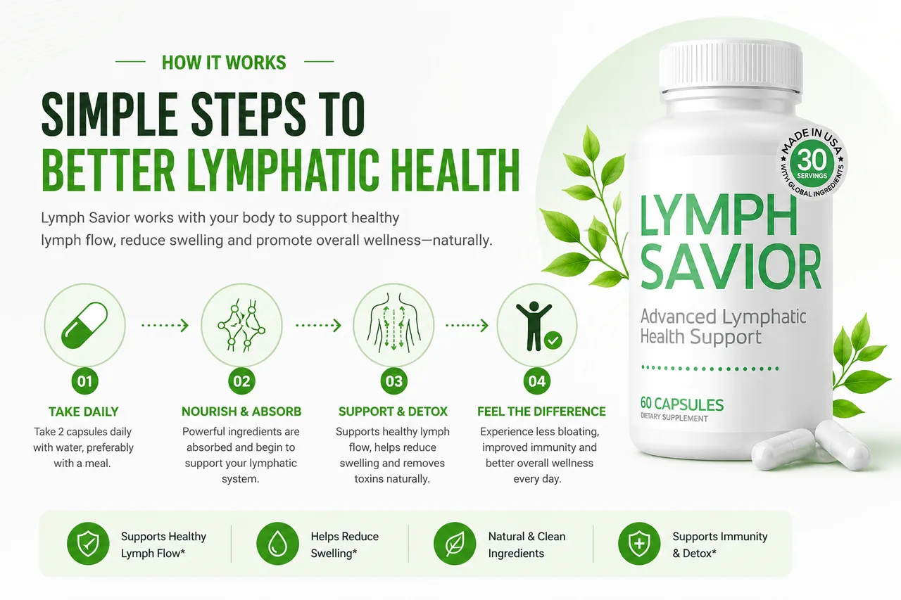 Lymph Savior how it works: take daily, nourish and absorb, support and detox, feel the difference
